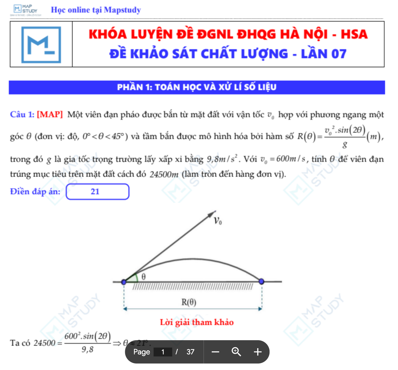 TIẾNG ANH- LUYỆN ĐỀ ĐÁNH GIÁ NĂNG LỰC ĐHQG TP.HCM - APT - MAPSTUDY BỘ ĐỀ SỐ 7
